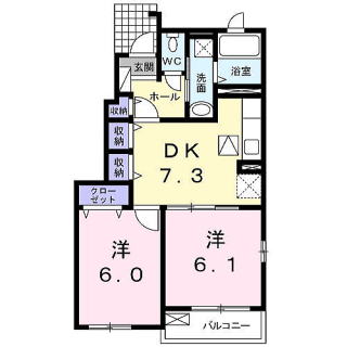 ラ・ゴロンドリーナ２ＤＫ間取図